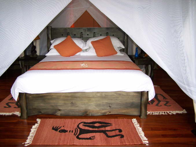 Inside the tent