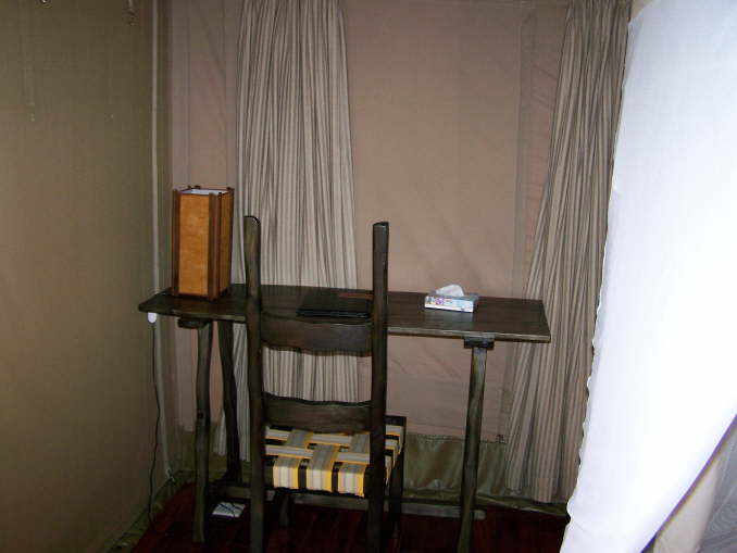 Inside the tent